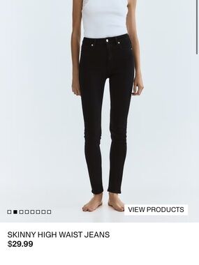 H&M Slim High-Waist Skinny Jeans in Black